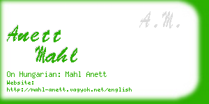 anett mahl business card